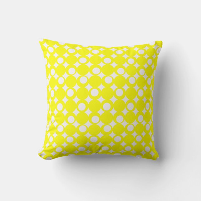 Yellow Mod Ball Design @ Emporio Moffa Throw Pillow (Front)