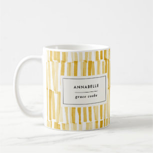 Yellow modern abstract pattern personalised gift coffee mug
