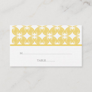 Yellow Modern Deco Place Card