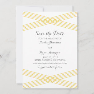 Yellow Modern Deco Save the Date Invite