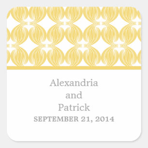 Yellow Modern Deco Wedding Stickers