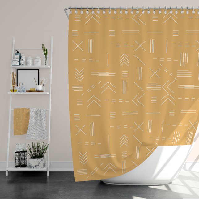 Yellow Modern Gorgeous Geometric Pattern (Yellow Modern Gorgeous Geometric Pattern Shower Curtain)