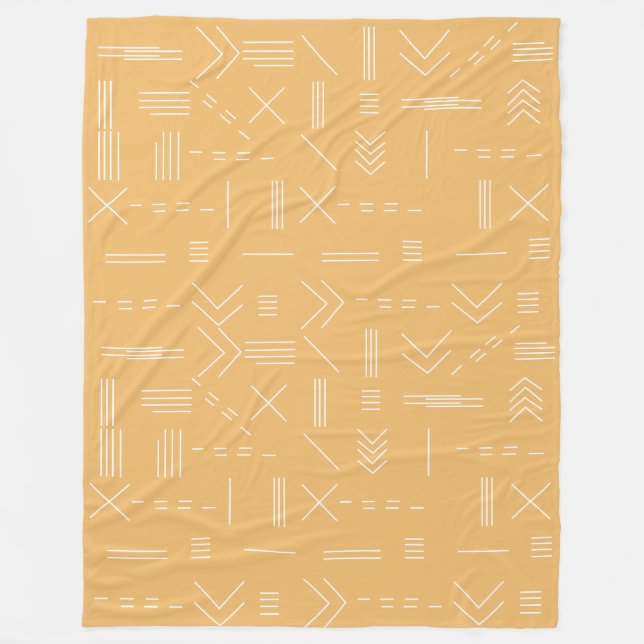 Yellow Modern Gorgeous Geometric Pattern Fleece Blanket (Front)