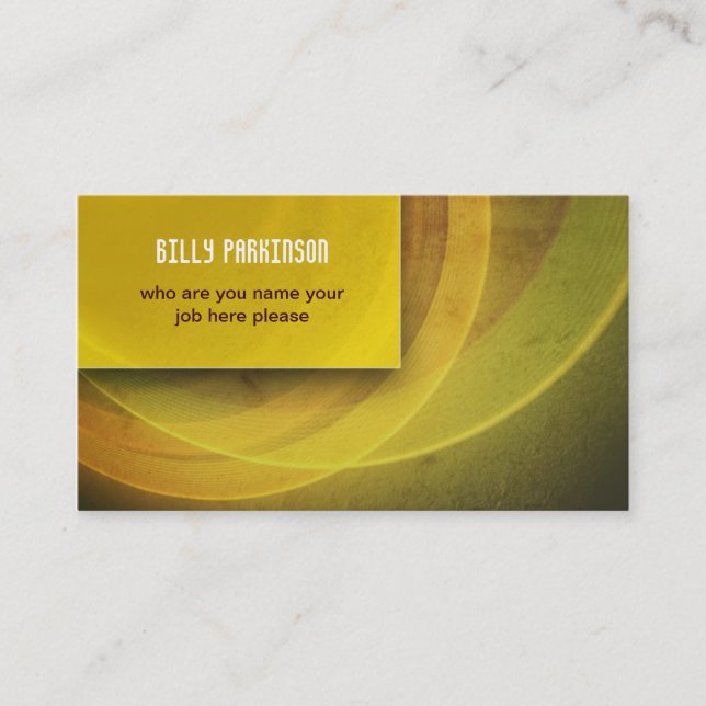 yellow modern grungy business card (Front)
