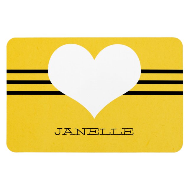 Yellow Modern Heart Flexi Magnet (Horizontal)