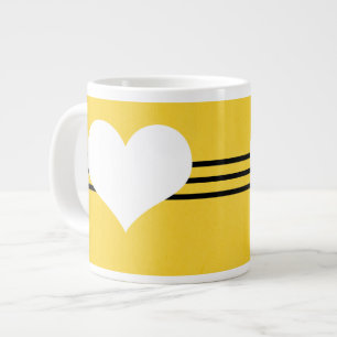 Yellow Modern Heart Jumbo Mug