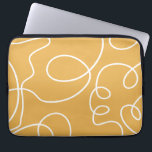 Yellow Modern Minimal Line Brush Strokes Laptop Sleeve<br><div class="desc">Mid Century Modern Abstract Brush Strokes – Minimal Line – mustard yellow.</div>