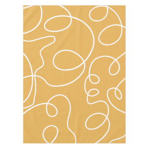 Yellow Modern Minimal Line Brush Strokes Tablecloth