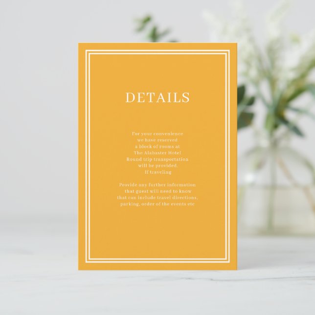 Yellow Modern Minimalism enclosure card (Standing Front)