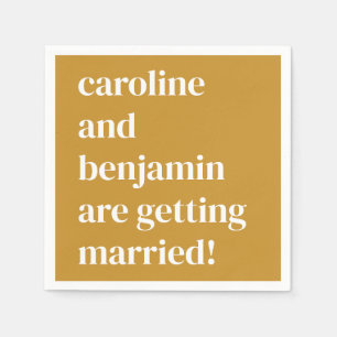 Yellow Modern Minimalist Bold Custom Wedding Napkin