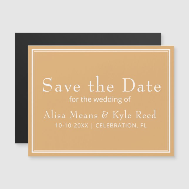 Yellow Modern Minimalist Wedding Save the Date (Front/Back)