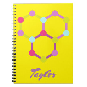 Yellow Modern Molecules Notebook