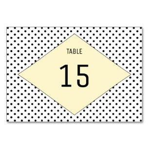 Yellow Modern Polka Dots Table Card