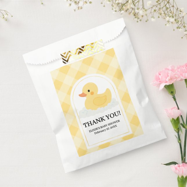 Yellow Modern Rubber Ducky Baby Shower Favour Bag (Sealed)