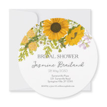 Yellow Modern Sunflowers Bouquet Bridal Shower
