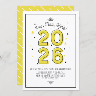 Yellow Modern Typography 2022 New Year's Eve Party Invitation