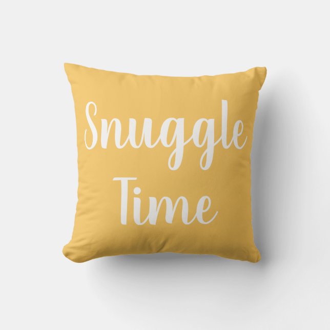 Yellow Modern Typography Snuggle Throw Pillow (Front)