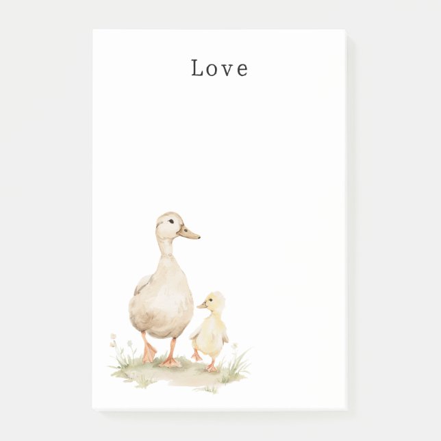 Yellow Mom Baby Ducks Post-it Notes (Front)