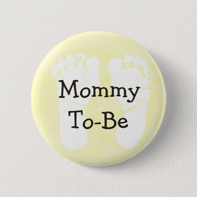 Yellow Mommy-To-Be Baby Shower Button (Front)