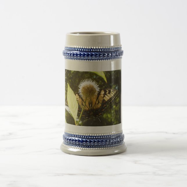 Yellow Monarch  Flower Stein Mug (Center)