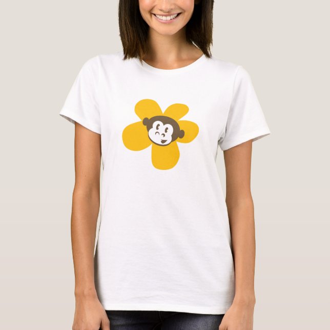 Yellow Monkey Cards Flower T-Shirt (Front)