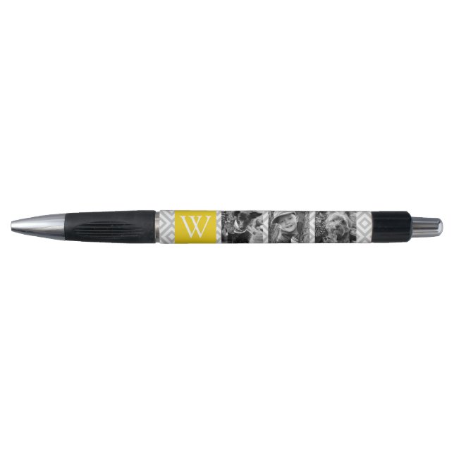 Yellow Monogram and Photo Collage Pen (Front)
