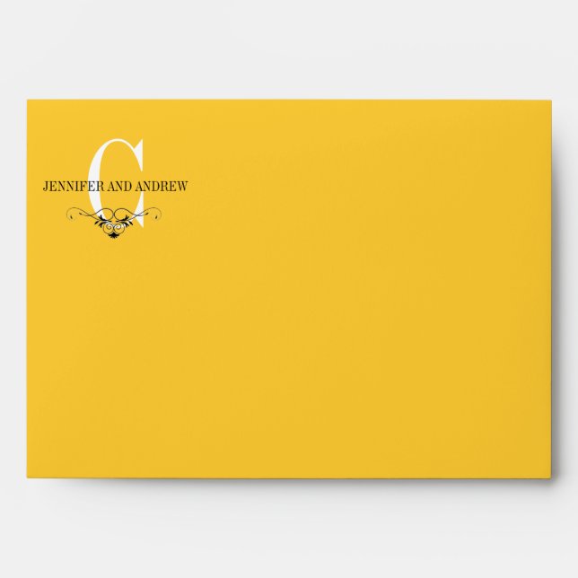 Yellow Monogram C Chandelier A7 Envelopes (Front)