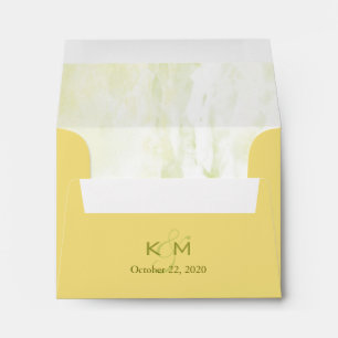 Yellow Monogrammed Pre Addressed Wedding Envelopes