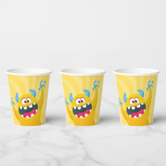 Yellow Monster Birthday Party Paper Cup for Kids