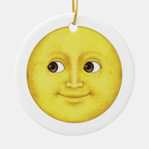 Yellow Moon - Emoji Ceramic Ornament
