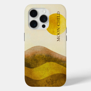 Yellow Moon over Yellow Land, moon child iPhone 15 Pro Case