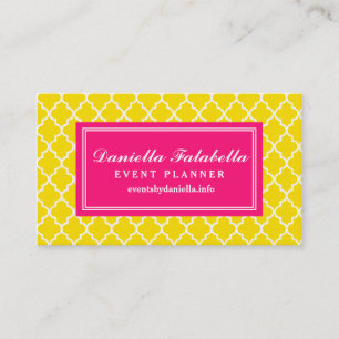 Yellow Moroccan Tiles Lattice Personalized Business Card