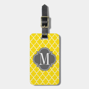 Yellow Moroccan Tiles Lattice Personalized Luggage Tag