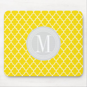 Yellow Moroccan Tiles Lattice Personalized Mouse Pad