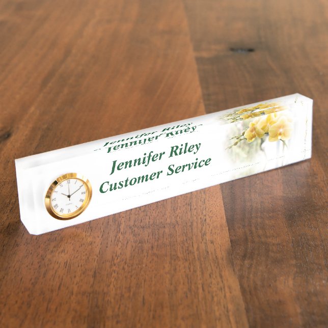 Yellow Moth Orchid in Sunshine Nameplate (Side)
