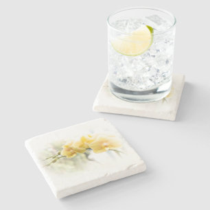 Yellow Moth Orchid in Sunshine Stone Coaster