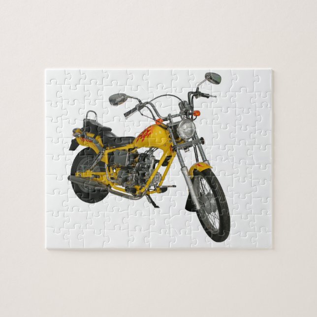 Yellow motorbike jigsaw puzzle (Horizontal)