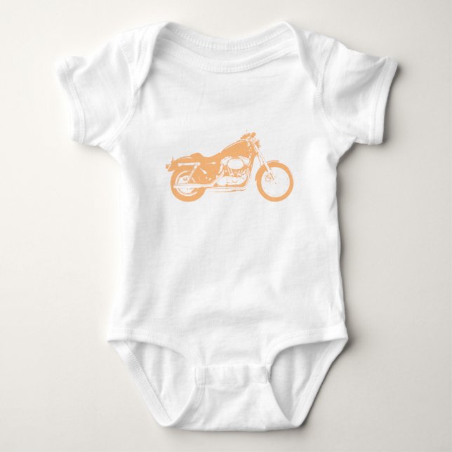 Yellow Motorcycle Baby Bodysuit (Front)