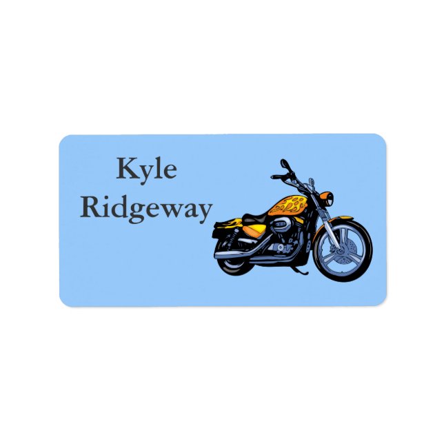 Yellow Motorcycle Name Label (Front)