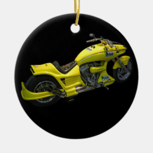 Yellow Motorcycle Ornament