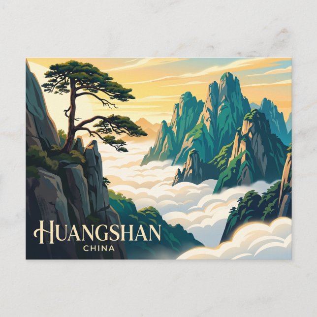 Yellow Mountain, Huangshan China Postcard (Front)