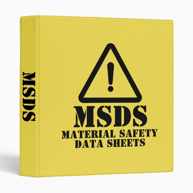 Yellow MSDS Material Safety Data Sheets Binder (Front/Spine)