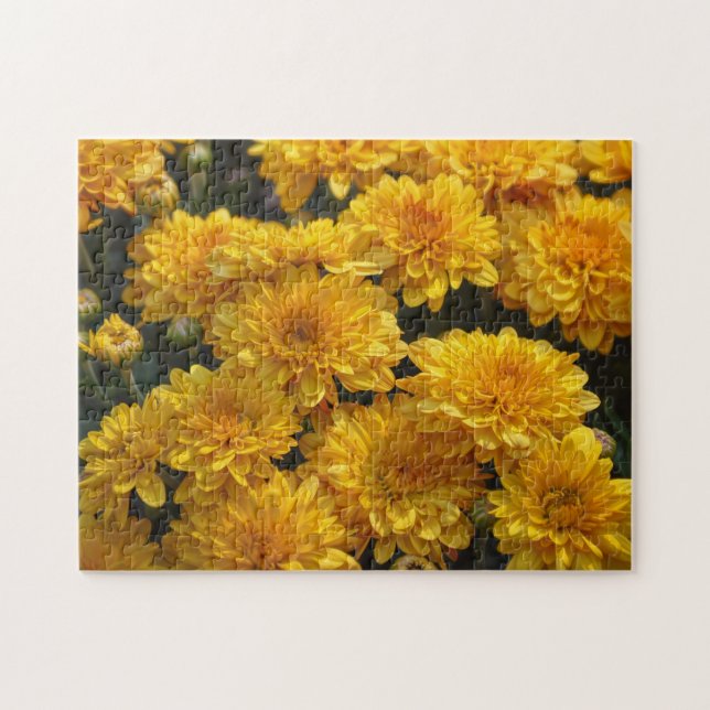 Yellow Mum Flowers Garden Puzzle (Horizontal)