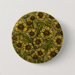 Yellow Mums 2 Inch Round Button