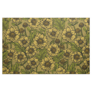 Yellow Mums Fabric