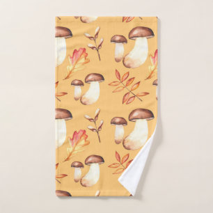Yellow Mushroom Garden Hand Towel