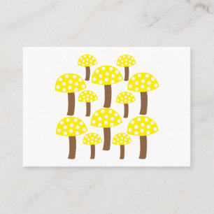 Yellow Mushrooms Pattern Business Card