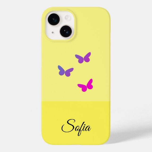 Yellow Name Customization Phone Cover. Case-Mate iPhone Case (Back)