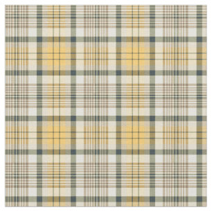 Yellow, Navy Blue and Ivory Urbanite Plaid Fabric