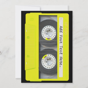 Yellow Neon Customizable Cassette Tape